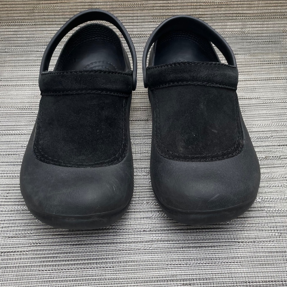 Crocs Troika Suede Insert Closed Heel Clogs Slip On Shoes Size 9